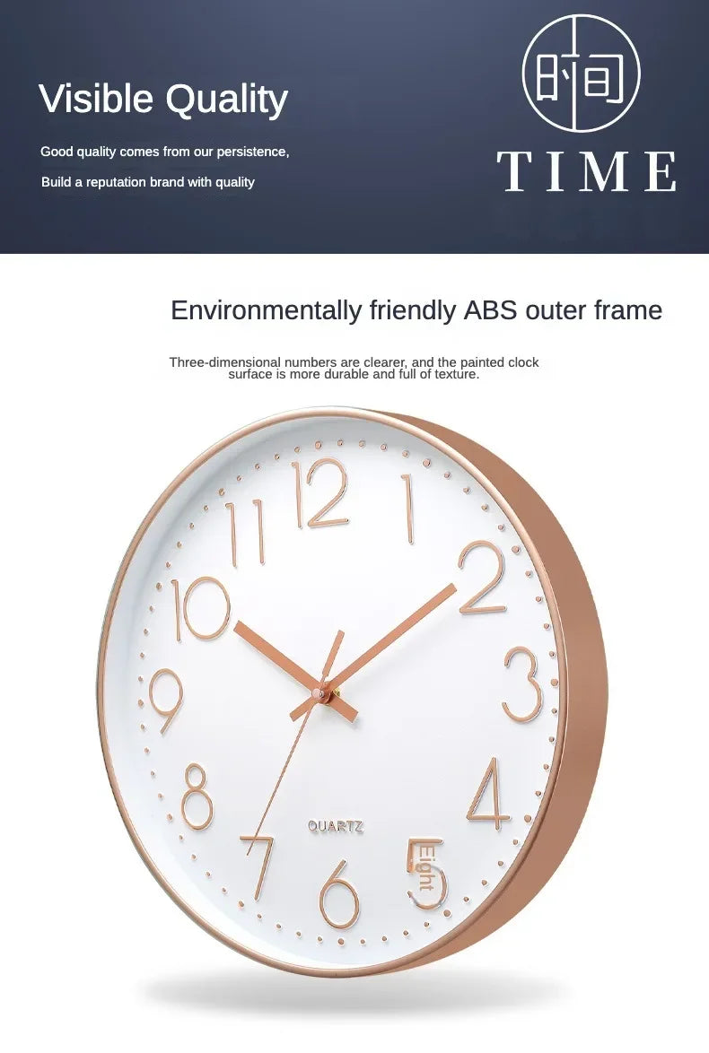 8 Inch Easy To Read Wall Clock Classic Elegant Modern Silent Quartz Clocks for Living Room Bedroom Office Study    Home Decor Supply | Online Retail | ShoreShopper.com
