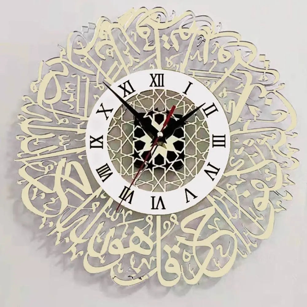 Acrylic Surah Al Ikhlas Wall Clock Islamic Calligraphy Eid Decor Wall Clock Acrylic Mirror Decoration Clock    Home Decor Supply | Online Retail | ShoreShopper.com