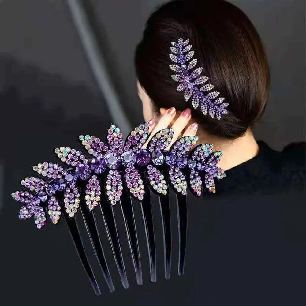 Headwear Elegant For Girls Ponytail Holder Flower Leaves Women Hair Comb Hair Claws Korean Barrettes Hair Clips