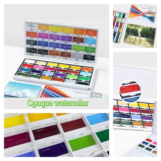 24-color Opaque Semi-dry Solid Watercolor Paints Suitable DIY Painting Graffiti Coloring Portable Outdoor Watercolor Paints    Home Decor Supply | Online Retail | ShoreShopper.com