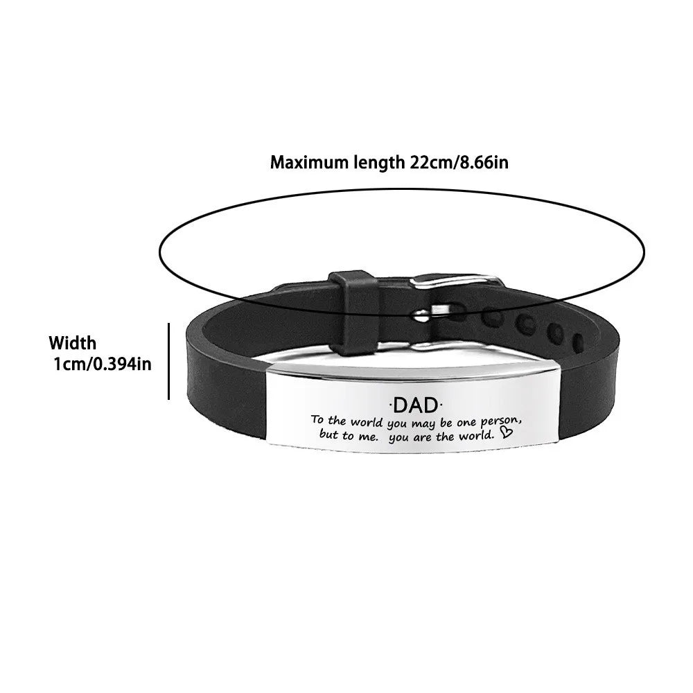 Father's Day Gifts Inspirational Quote Bracelets Wristband Adjustable Family Bracelets Stainless Steel Bracelet for Father    Your Coastal Marketplace | Shoreshopper.com