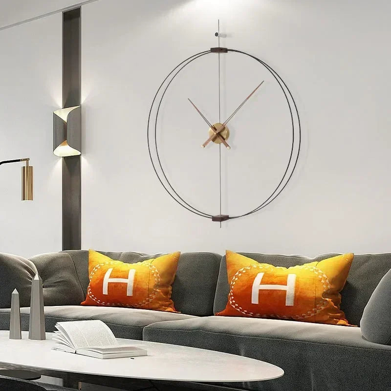 Spanish Minimalist Wall Clock Creative Luxury Living Room Art Clocks Solid Wood Pointer Large Wall Clock Silent Movement Clocks    Home Decor Supply | Online Retail | ShoreShopper.com