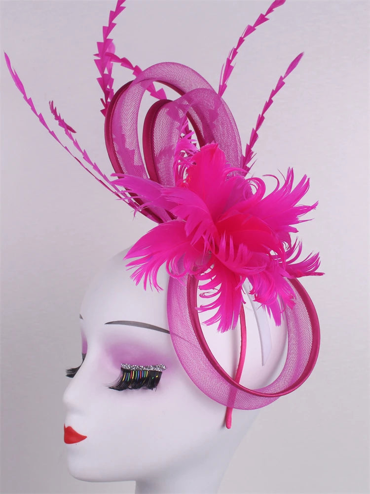 Light blue feather headwear, women's formal event Derby headwear, elegant ladies' hat, fashionable wedding headwear hat    Your Coastal Marketplace | Shoreshopper.com