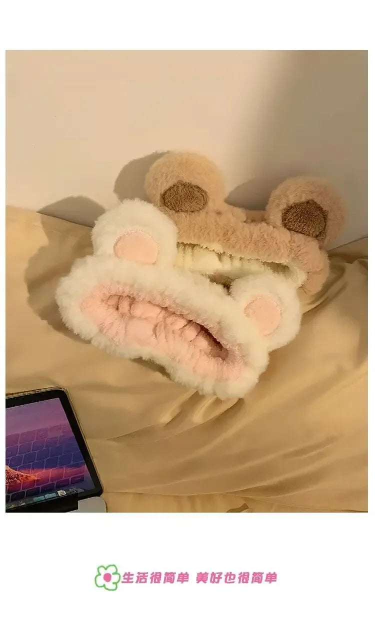 Headwear Plush Face Wash Headband Cute Plush Little Bear Ears Face Washing Headband Headwear Shampoo Headband    Your Coastal Marketplace | Shoreshopper.com