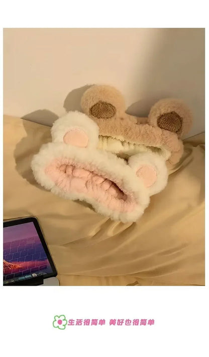 Headwear Plush Face Wash Headband Cute Plush Little Bear Ears Face Washing Headband Headwear Shampoo Headband    Your Coastal Marketplace | Shoreshopper.com