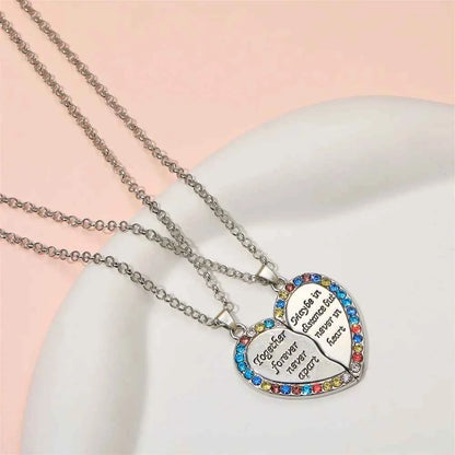 Best Friends Necklace Together forever Never Apart Maybe In Distance But Never In Heart Pendant Choker For Bestie Friendship