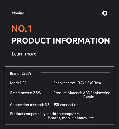 S5 Computer Speaker Subwoofer 2.0 Multimedia USB Mini Laptop Speaker    Home Decor Supply | Online Retail | ShoreShopper.com