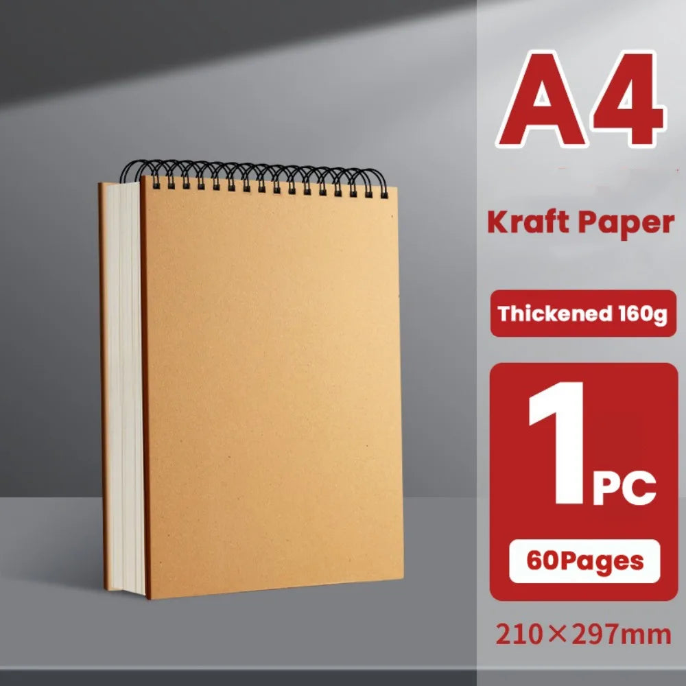 High Quality Kraft Paper Art Sketchbook A4/8K/16K/32K/A3 Flip-up Drawing Notepad 30Sheets/60Pages Spiral Notebook Art Supplies    Home Decor Supply | Online Retail | ShoreShopper.com