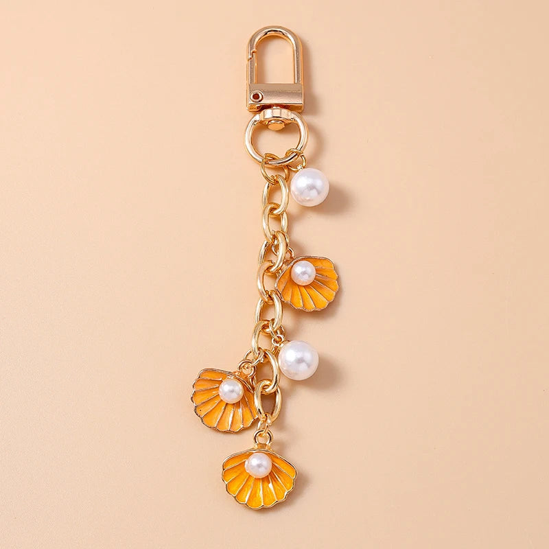 Fashion Summer Beach Shell Pearl Starfish Keychain for Women Men Car Key Handbag Purse Hanging Key Chains DIY Accessories    Your Coastal Marketplace | Shoreshopper.com