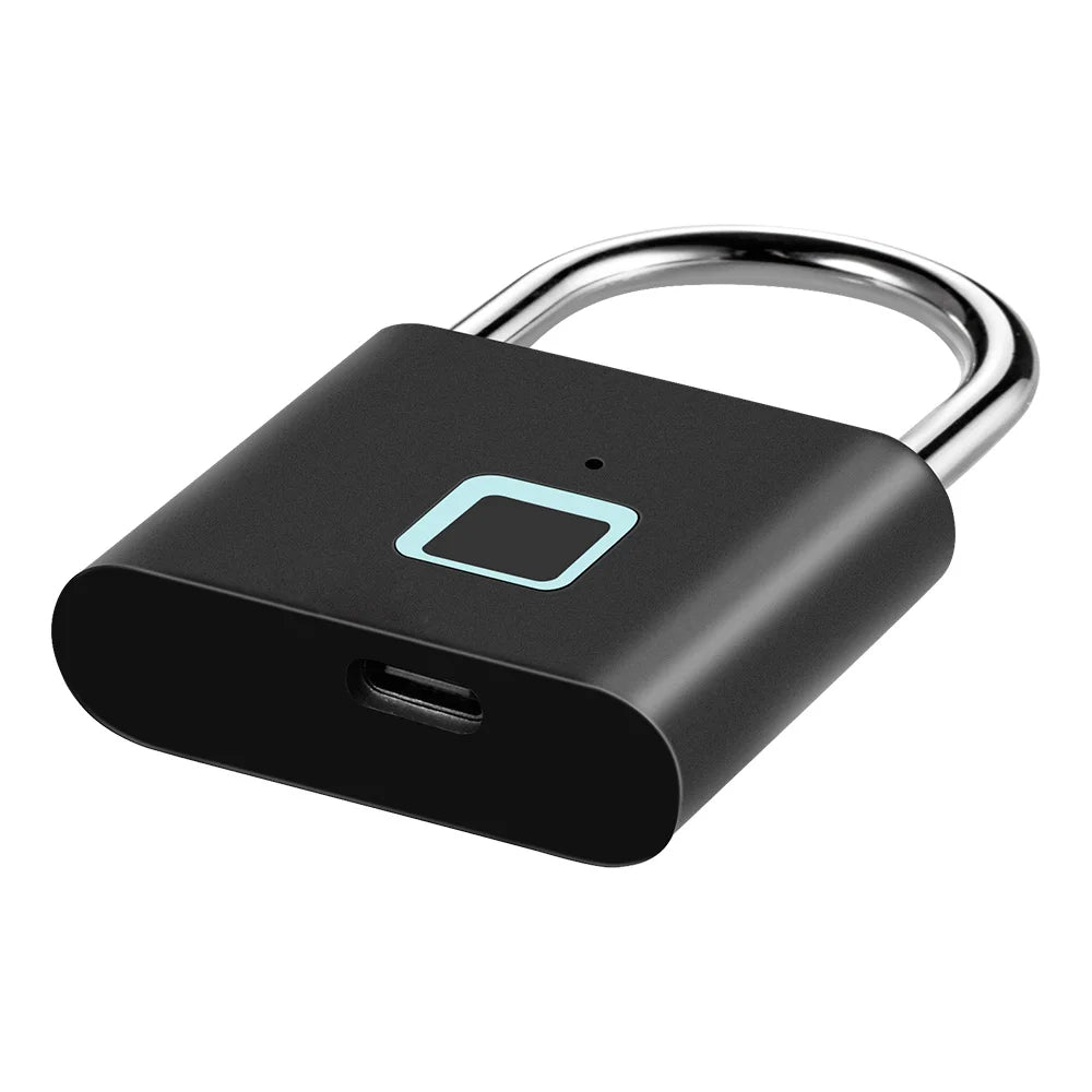KERUI Smart Fingerprint Padlock Waterproof Fingerprint Keyless Door Lock Type C Rechargeable Security Padlock for House - ShoreCo.Shop