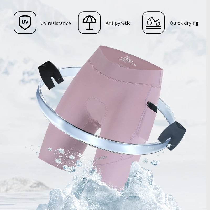ZYKNIGT bib women's summer free cut hems, high-quality cycling shorts, breathable and quick drying sports pants - ShoreCo.Shop