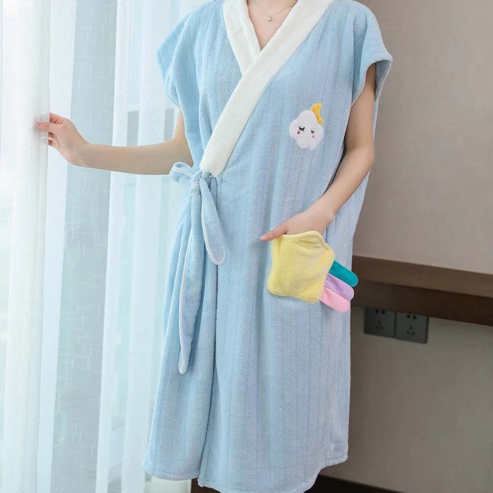 Wearable Bath Towel Bathrobe Women's Homewear Absorbent Quick-drying Comfortable Casual Soft Breathable Loose Nightgown Ladies    Your Coastal Marketplace | Shoreshopper.com