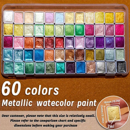 20/24/60/72 Colors Pearl Watercolor Pigment,Metallic,Shimmer,Glitter Solid Paint Mini Travel Portable Kit for Painting,Writing    Home Decor Supply | Online Retail | ShoreShopper.com