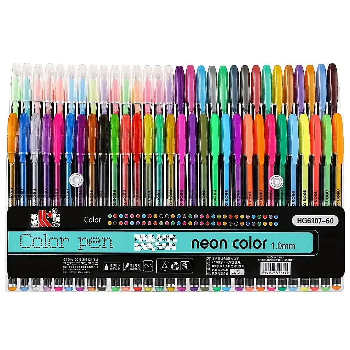 60pcs Multi-Color Pen Set - Glitter, Metallic, Neon, Pastel & Classic Shades - Water-Based Gel Pens for Writing, Drawing    Home Decor Supply | Online Retail | ShoreShopper.com