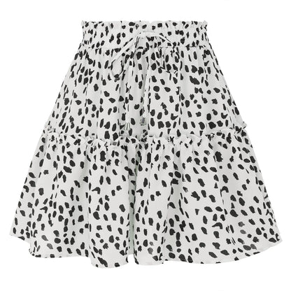 Skirts For Women Knee Length Women'S Summer Cute High Waist Ruffle Skirt Print Swing Beach Mini Skirt Ropas De Mujeres - ShoreCo.Shop