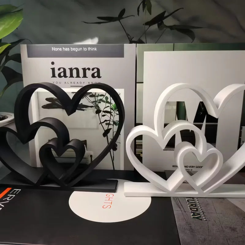 Heart-to-Heart Statue - Black & White Love Ornament, Desk & Bookshelf Decor, Valentine’s Gift, Home Decoration    Home Decor Supply | Online Retail | ShoreShopper.com