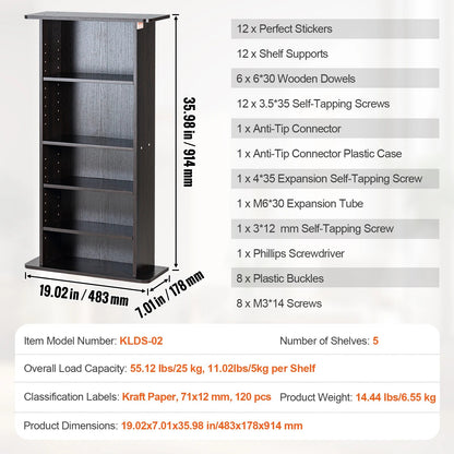 SucceBuy Media Storage Cabinet DVD Shelf Holds Adjustable CD Shelves 5/12/16/36 Compartments Protects and Organizes Music Movie    Home Decor Supply | Online Retail | ShoreShopper.com