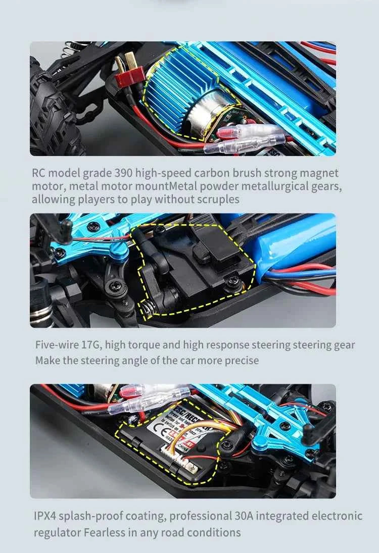 RC Car 75KM/H High Speed Racing Remote Control Car Truck for Adults 4WD Off Road Monster Trucks Climbing Vehicle Christmas Gift
