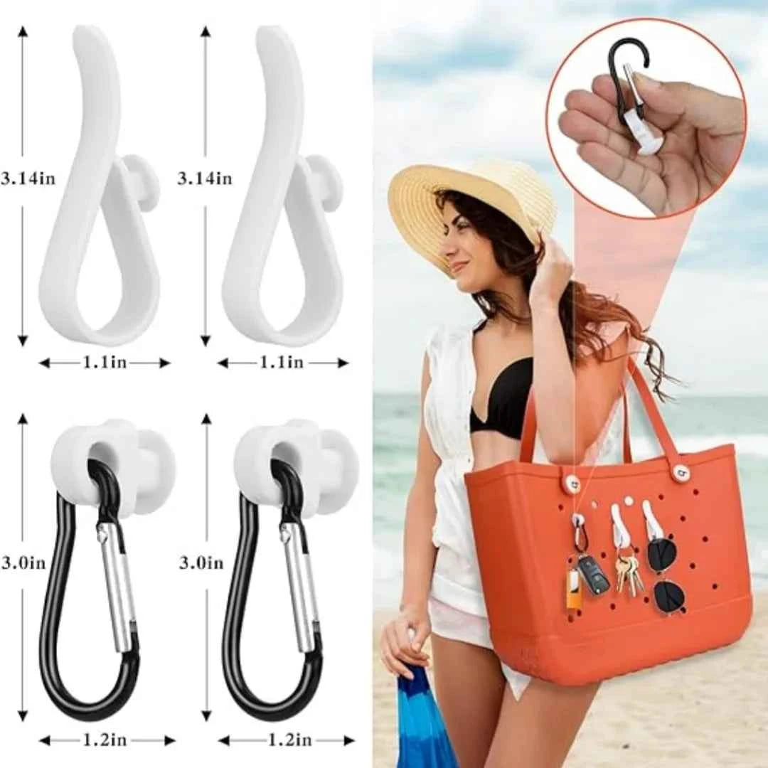 2 pieces (1 hook+1 accessory) Hook Accessories for Beach Bag, Two Styles of Hooks for Bo Bag, Key Holder for  Bag Hanging Keys