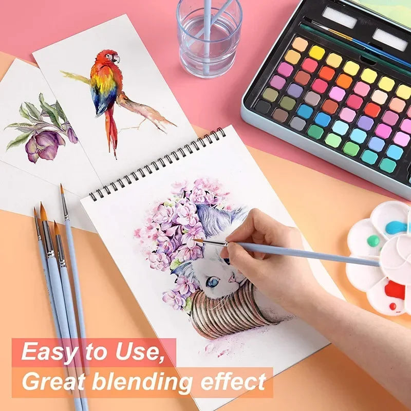 Watercolor Painting  48 Colors Solid Water Color Paint With Brush&Paper Drawing Set Art Supplies for Artists Beginner    Home Decor Supply | Online Retail | ShoreShopper.com