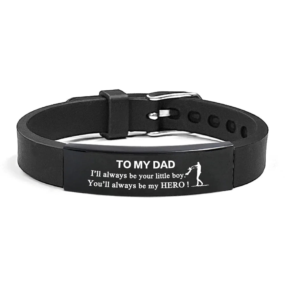 Father's Day Gifts Inspirational Quote Bracelets Wristband Stainless Steel Family Bracelets Adjustable Bracelet for Father    Your Coastal Marketplace | Shoreshopper.com