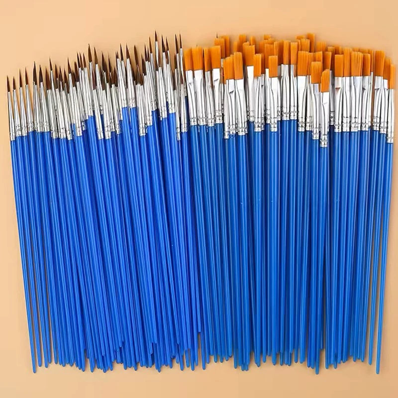 10/20/50Pcs Painting Brushes Set Art Round / Flat Brushs Nylon Hair Paint Brushes Pen for Oil Acrylic Watercolor Art Supplies    Home Decor Supply | Online Retail | ShoreShopper.com