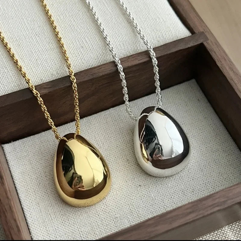 Modern Jewelry Simple Delicate Design Smooth Metal Teardrop Pendant Necklace For Women Female Party Gift Dropshipping    Home Decor Supply | Online Retail | ShoreShopper.com