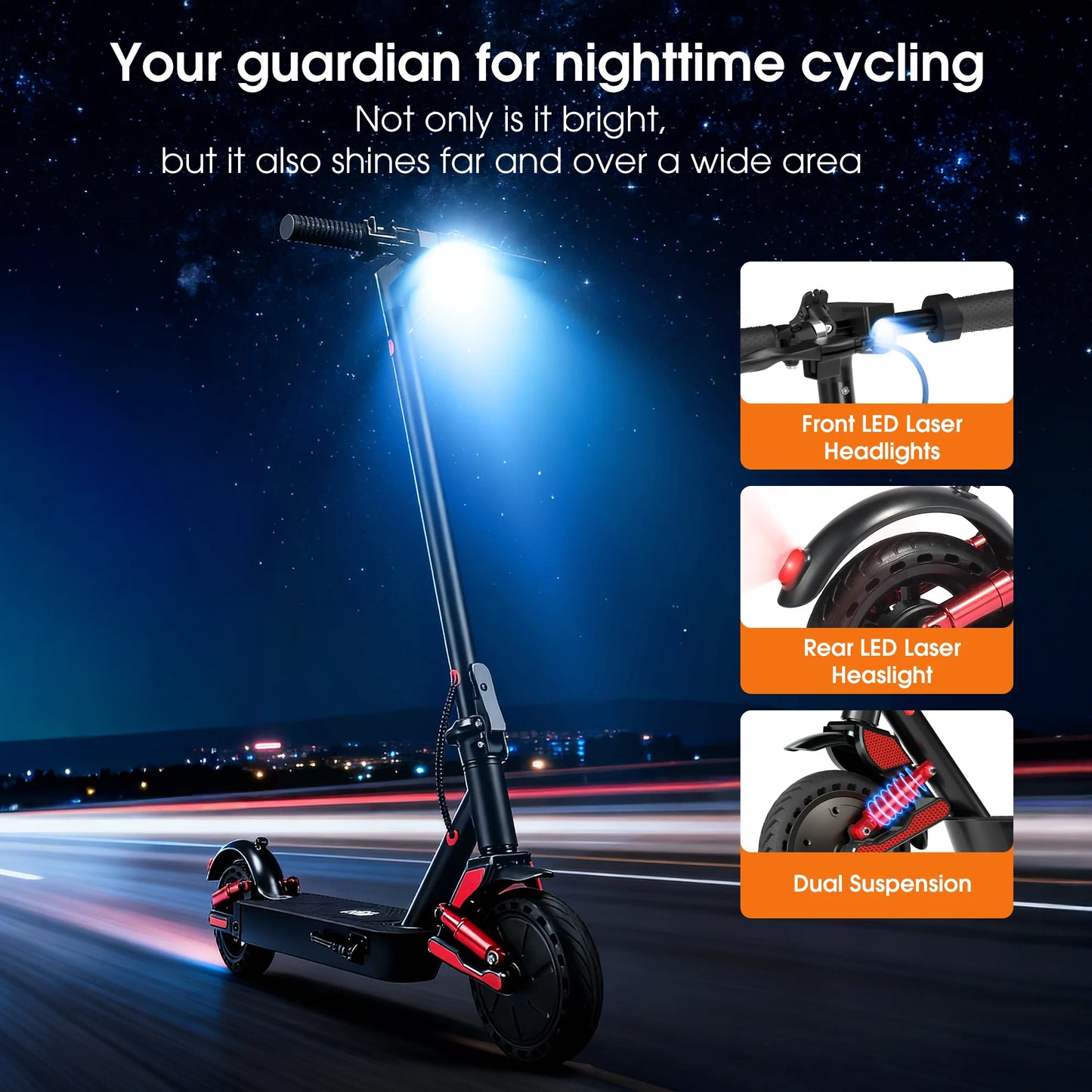HUANCI D06 500W e scooter Electric Scooters 32km/h escooters Escooter scooter electric for adults eScooter Dual Shock Absorbers - ShoreCo.Shop