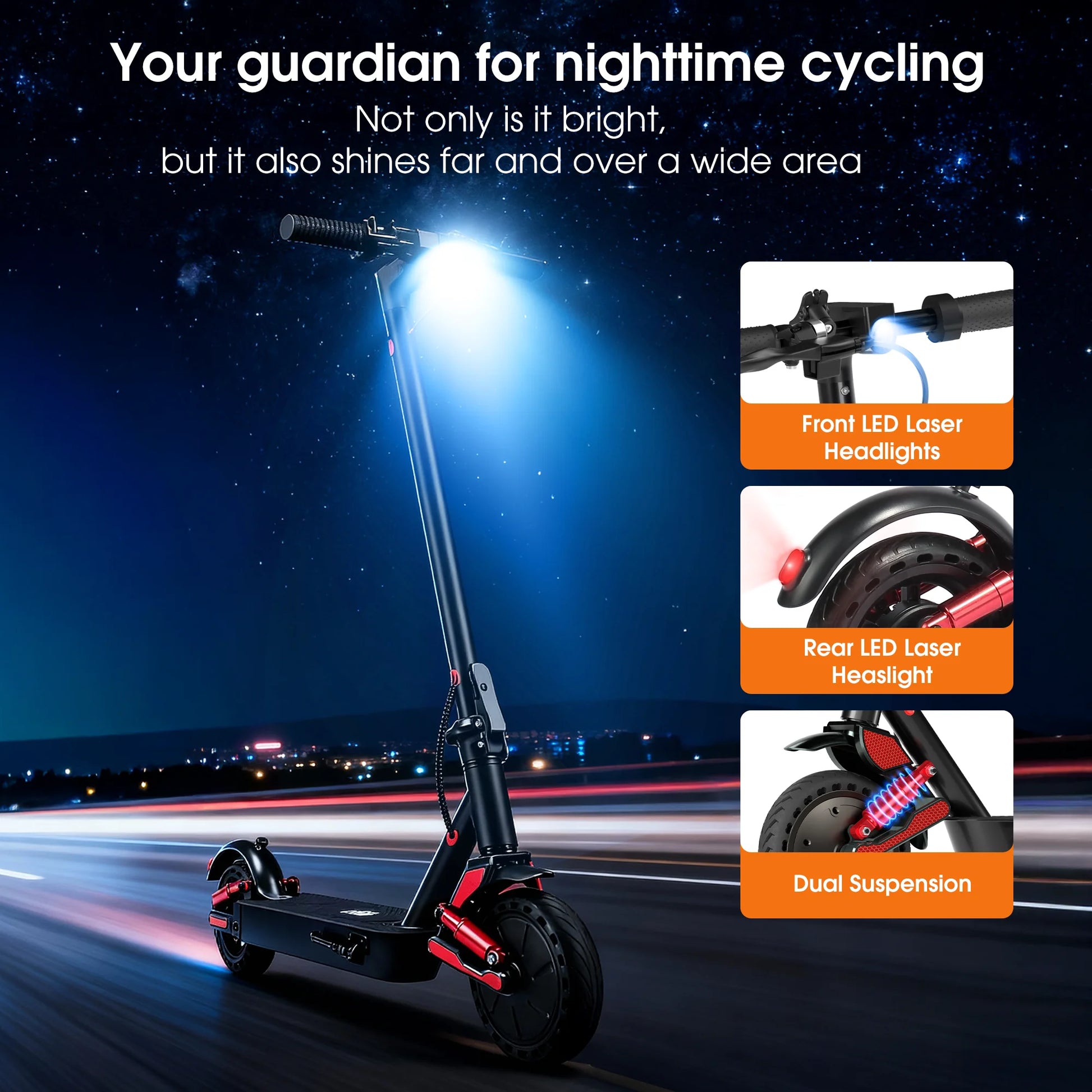 HUANCI D06 500W e scooter Electric Scooters 32km/h escooters Escooter scooter electric for adults eScooter Dual Shock Absorbers - ShoreCo.Shop