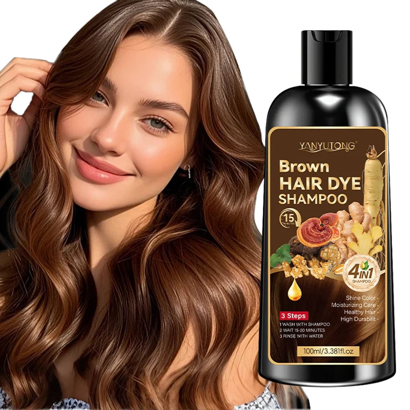Unisex adult 4-in-1 hair dye shampoo, hair dye shampoo foam, plant-based hair dye, easy to shampoo, cover gray hair - ShoreCo.Shop