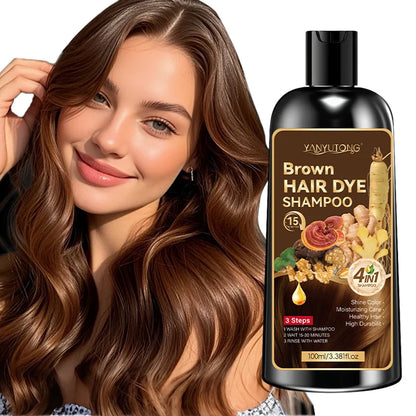 Unisex adult 4-in-1 hair dye shampoo, hair dye shampoo foam, plant-based hair dye, easy to shampoo, cover gray hair - ShoreCo.Shop