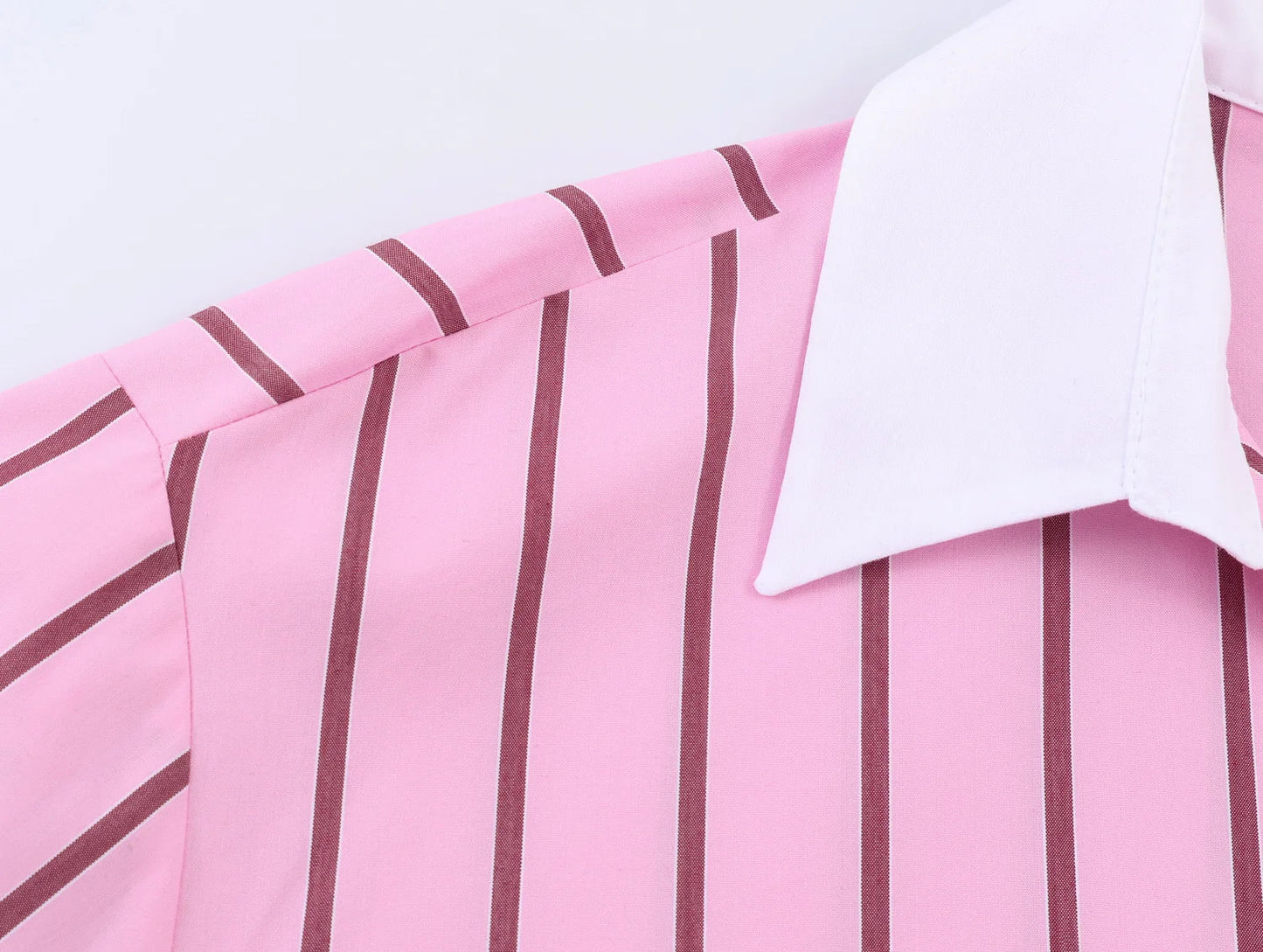HH Women Spring Casual Shirt Pink Striped Lapel Long Sleeve Single Breasted Fashion Female Elegant Loose Versatile Blouse Mujer    Your Coastal Marketplace | Shoreshopper.com