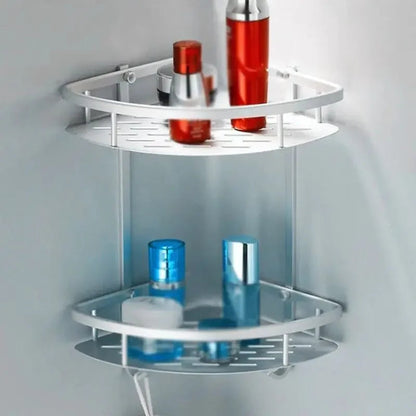 Bathroom Shelf Screws Fixed Durable Aluminum 2 Tiers Shower Shelf Kitchen Storage Holder Shampoo Soap Cosmetic Organizer Shelf    Home Decor Supply | Online Retail | ShoreShopper.com