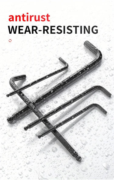 Professional 10-Piece Hex Key Set - Metric & SAE - CR-V Steel Allen Wrenches with Ball End    Home Decor Supply | Online Retail | ShoreShopper.com