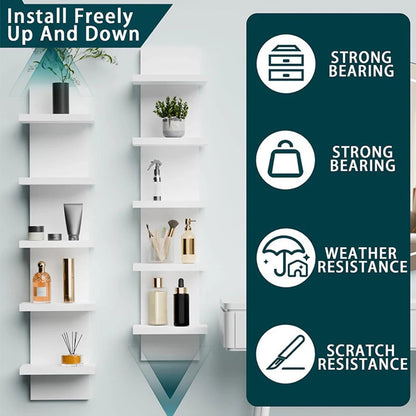 5 Layers Wall-Mounted Wood Bookshelf Storage Rack Board Shelf Organize Floating Shelf For Office Living Room Decor For Books    Home Decor Supply | Online Retail | ShoreShopper.com