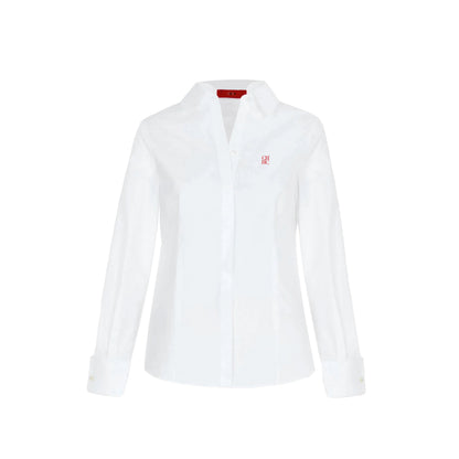 CH Women's Clothing -Women's White Button Down Shirt CHHC Logo Embroidered Long Sleeve Casual Formal Office Blouse Top    Your Coastal Marketplace | Shoreshopper.com
