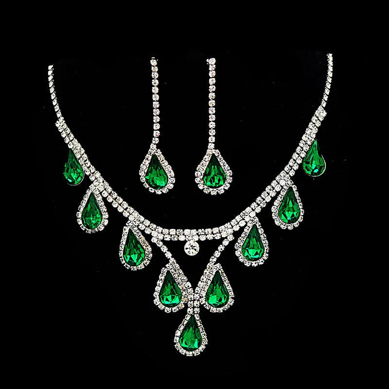 Romantic 2 Pieces/set Wedding Jewelry Set Shiny Crystal Bridal Jewelry Set Ladies Necklace Earrings    Home Decor Supply | Online Retail | ShoreShopper.com