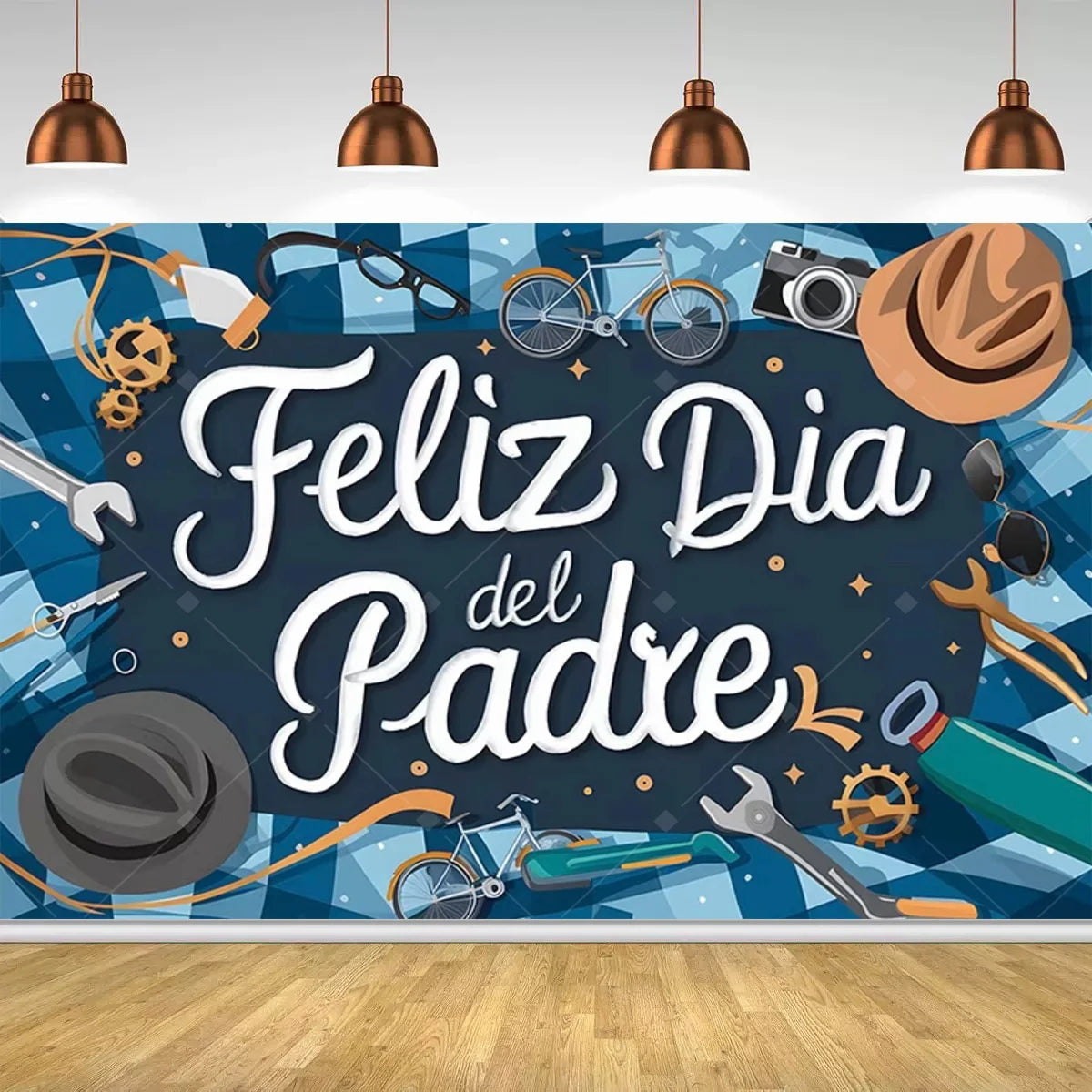 Spanish Feliz Dia Papa Backdrop Father's Day Photo Background Balloon Mustache Tie Banner Dad Party Decoration  Booth Props    Your Coastal Marketplace | Shoreshopper.com