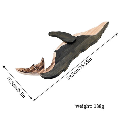 Fish Wood Decoration Wooden Whale Sea Decor Whale Fish Sculpture Figurine Hanger Ornament Rustic Wall Decor for Home Living Room    Your Coastal Marketplace | Shoreshopper.com