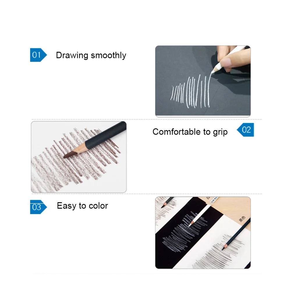 15PCS/Set Art Supplies Drawing Kit White Charcoal and Pastel Pencils Set Painting Tools Professional Drawing Kit    Home Decor Supply | Online Retail | ShoreShopper.com