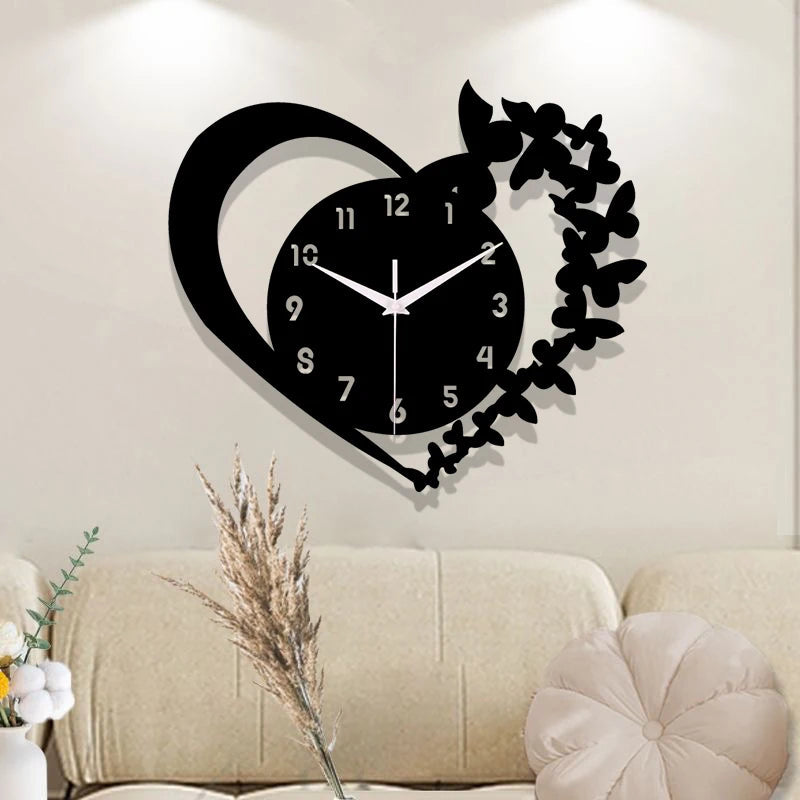 Heart shaped frameless design acrylic silent clock living room bedroom home decoration Mother's Day New Year Easter gift    Home Decor Supply | Online Retail | ShoreShopper.com