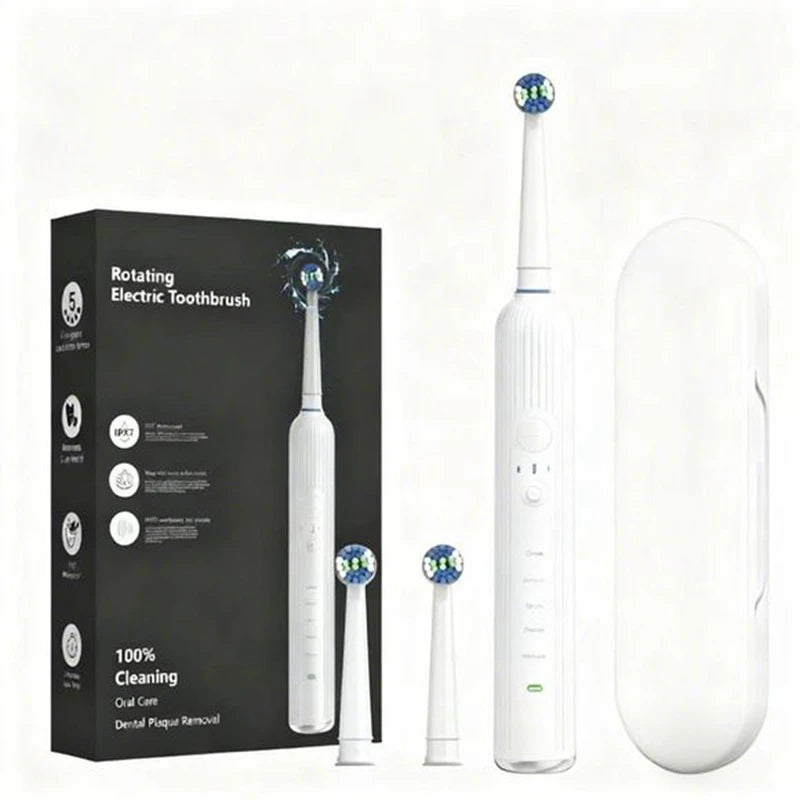 Compatible with Oral B Sonic Electric Toothbrush Smart Ultrasonic Dental Teeth Whitening Rechargeable Adult Tooth Brush 3 Head - ShoreCo.Shop
