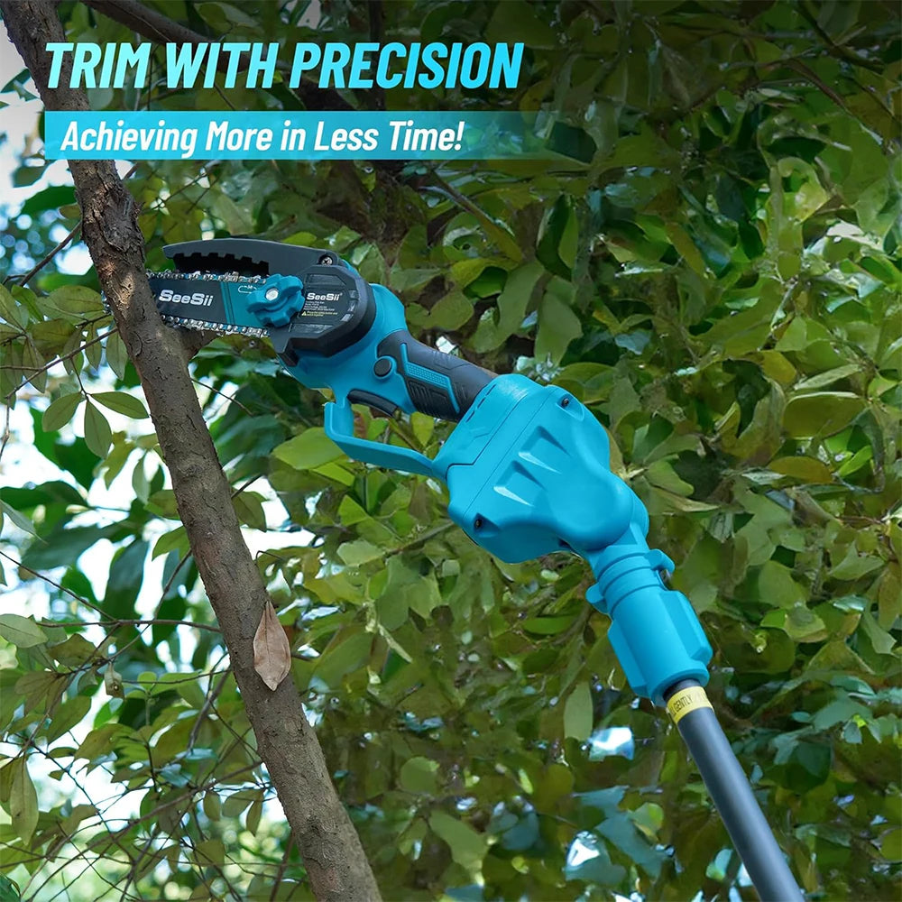Seesii 6'' Brushless Electric Chainsaw 2 IN 1 Tree Trimming Branch Pruner Cutting Power Tools - ShoreCo.Shop