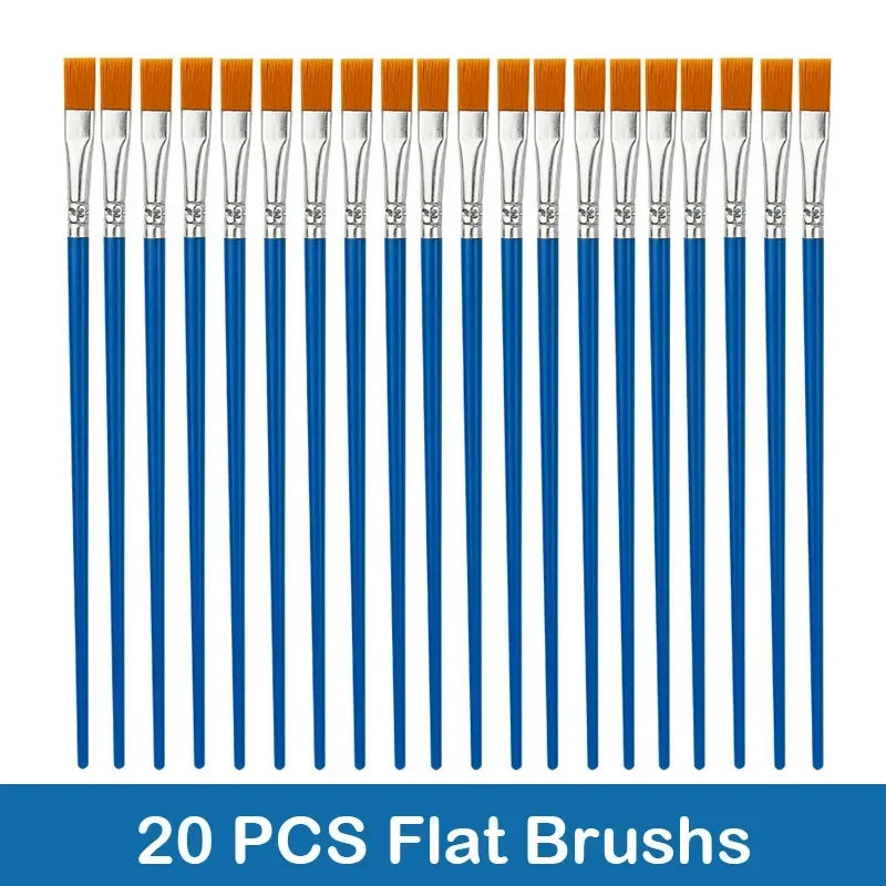 10/20/50Pcs Painting Brushes Set Art Round / Flat Brushs Nylon Hair Paint Brushes Pen for Oil Acrylic Watercolor Art Supplies    Home Decor Supply | Online Retail | ShoreShopper.com