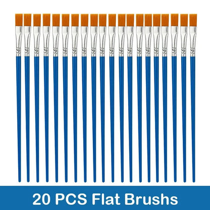 10/20/50Pcs Painting Brushes Set Art Round / Flat Brushs Nylon Hair Paint Brushes Pen for Oil Acrylic Watercolor Art Supplies    Home Decor Supply | Online Retail | ShoreShopper.com