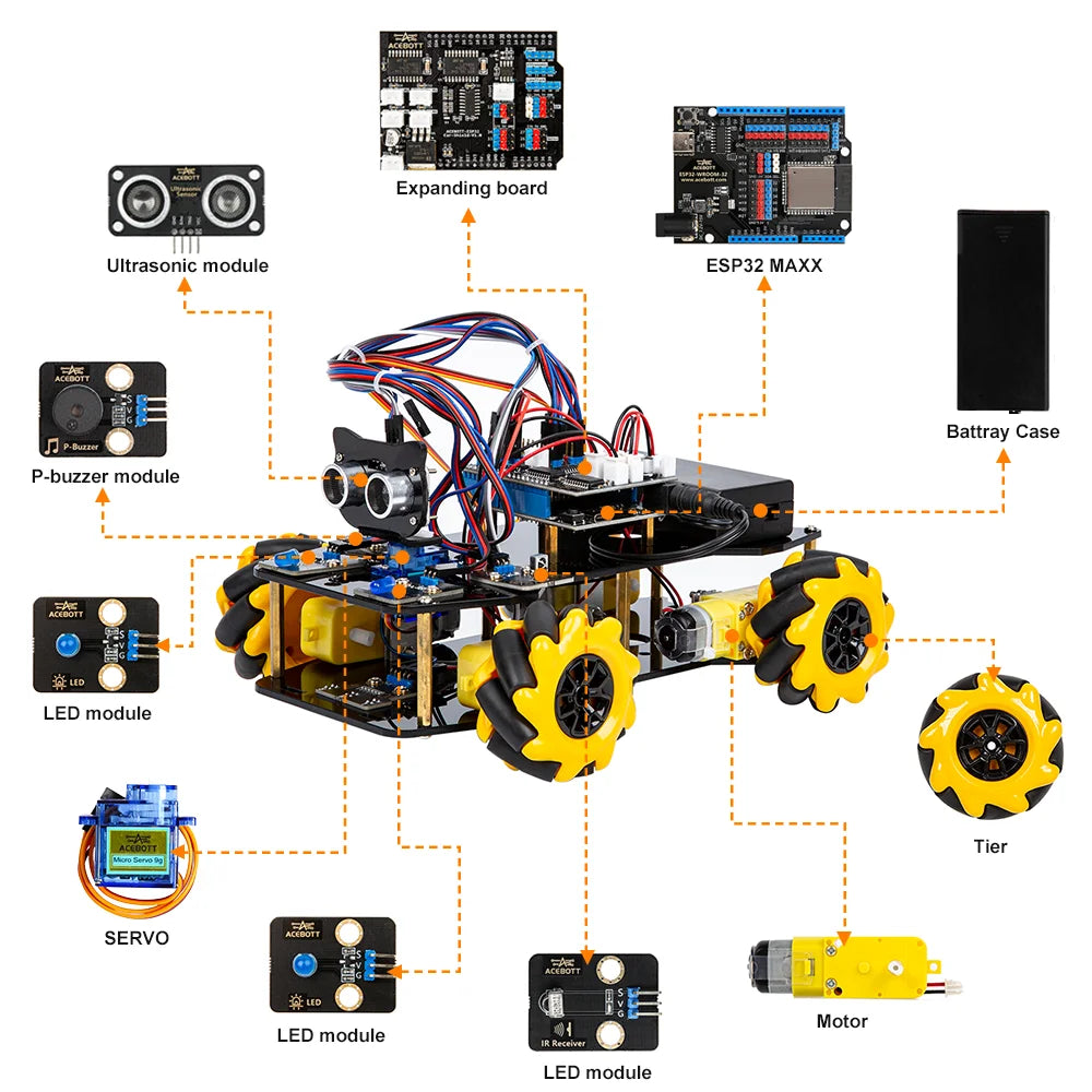 ESP32 Smart Robot Car Kit  Remote Control Car for Arduino Programming Project STEM Education Science Coding Kit - ShoreCo.Shop