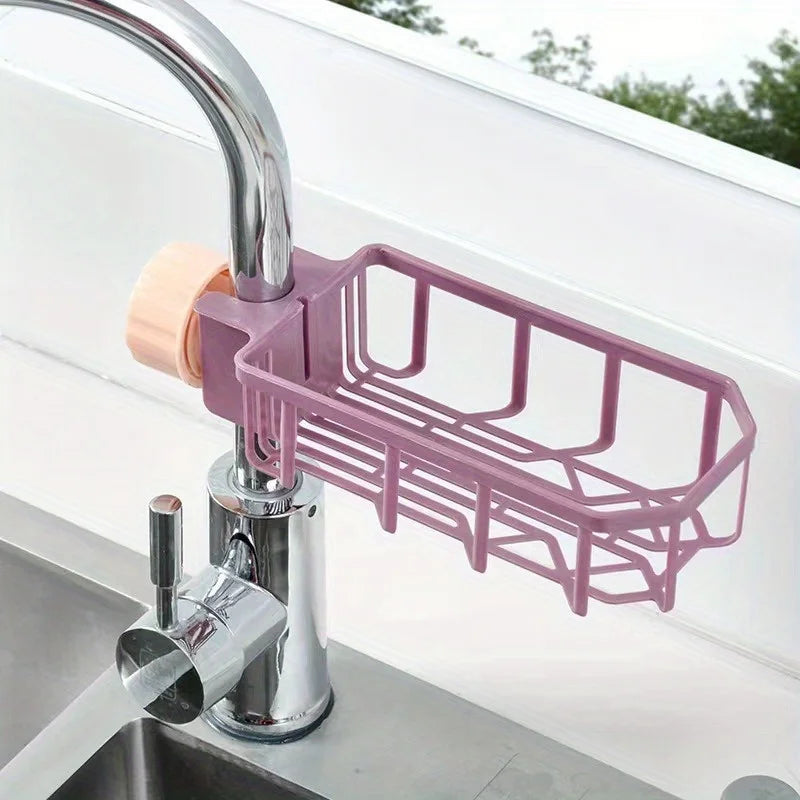 1 pc Lightweight faucet shelf - kitchen creative sink drain rack - non-perforated dishwashing rag sponge brush sink storage shel    Home Decor Supply | Online Retail | ShoreShopper.com