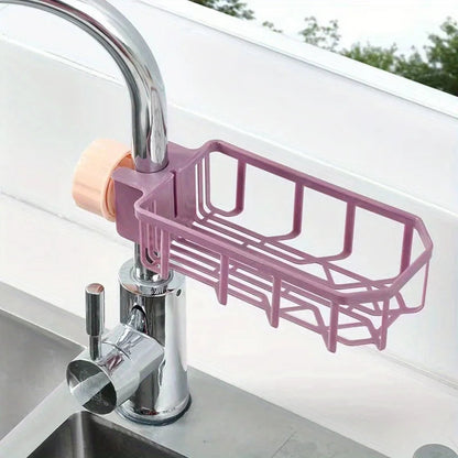 1 pc Lightweight faucet shelf - kitchen creative sink drain rack - non-perforated dishwashing rag sponge brush sink storage shel    Home Decor Supply | Online Retail | ShoreShopper.com