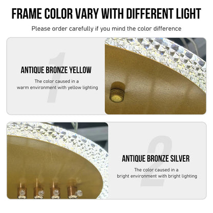 LUVODI 3-Layers LED Ceiling Lighting Fixture Art Decor Acrylic Water-drop Chandelier Pendant Lamp with 3 Color Lights    Home Decor Supply | Online Retail | ShoreShopper.com
