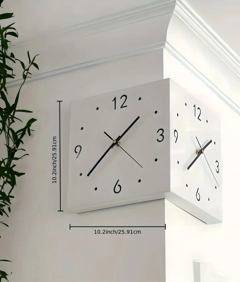 Ivory Corner Wrapping Double Sided Luminous w/ Light Sensor 16" Modern Wall Clock    Home Decor Supply | Online Retail | ShoreShopper.com
